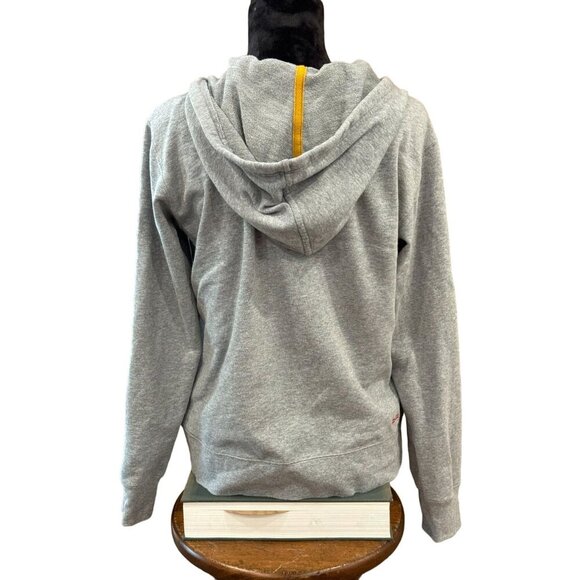 Peace Love World Hoodie Gray Yellow Women Full-Zip Small BOHO Hippie Casual Gym - Picture 4 of 6
